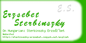 erzsebet sterbinszky business card